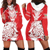 Custom Iran Football Hoodie Dress Go Team Melli Leopard Pattern - Wonder Print Shop