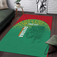 Custom Guyana Football Area Rug Go Golden Jaguars Green Version - Wonder Print Shop