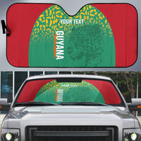 Custom Guyana Football Auto Sun Shade Go Golden Jaguars Green Version - Wonder Print Shop