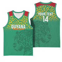 Custom Guyana Football Basketball Jersey Go Golden Jaguars Green Version - Wonder Print Shop