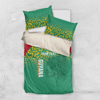 Custom Guyana Football Bedding Set Go Golden Jaguars Green Version - Wonder Print Shop
