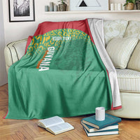 Custom Guyana Football Blanket Go Golden Jaguars Green Version - Wonder Print Shop