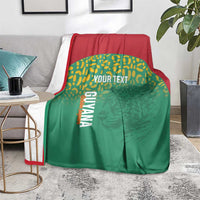 Custom Guyana Football Blanket Go Golden Jaguars Green Version - Wonder Print Shop