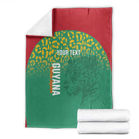 Custom Guyana Football Blanket Go Golden Jaguars Green Version - Wonder Print Shop