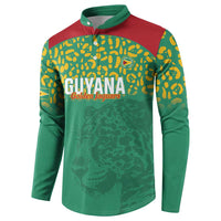 Custom Guyana Football Button Sweatshirt Go Golden Jaguars Green Version - Wonder Print Shop