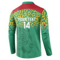 Custom Guyana Football Button Sweatshirt Go Golden Jaguars Green Version - Wonder Print Shop