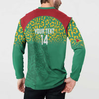 Custom Guyana Football Button Sweatshirt Go Golden Jaguars Green Version - Wonder Print Shop