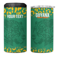 Custom Guyana Football 4 in 1 Can Cooler Tumbler Go Golden Jaguars Green Version - Wonder Print Shop
