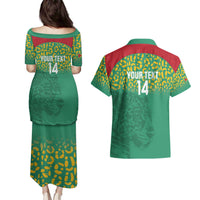 Custom Guyana Football Couples Matching Puletasi and Hawaiian Shirt Go Golden Jaguars Green Version - Wonder Print Shop