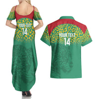 Custom Guyana Football Couples Matching Summer Maxi Dress and Hawaiian Shirt Go Golden Jaguars Green Version - Wonder Print Shop