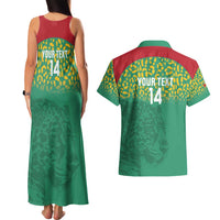 Custom Guyana Football Couples Matching Tank Maxi Dress and Hawaiian Shirt Go Golden Jaguars Green Version - Wonder Print Shop
