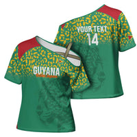 Custom Guyana Football Cross Shoulder Shirt Go Golden Jaguars Green Version - Wonder Print Shop