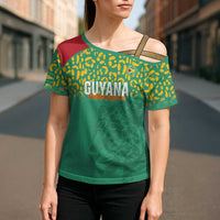 Custom Guyana Football Cross Shoulder Shirt Go Golden Jaguars Green Version - Wonder Print Shop