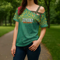 Custom Guyana Football Cross Shoulder Shirt Go Golden Jaguars Green Version - Wonder Print Shop