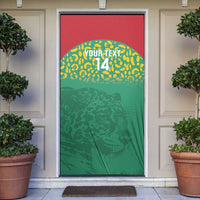 Custom Guyana Football Door Cover Go Golden Jaguars Green Version - Wonder Print Shop