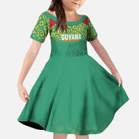 Custom Guyana Football Family Matching Mermaid Dress and Hawaiian Shirt Go Golden Jaguars Green Version - Wonder Print Shop
