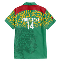 Custom Guyana Football Family Matching Off The Shoulder Long Sleeve Dress and Hawaiian Shirt Go Golden Jaguars Green Version - Wonder Print Shop