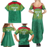 Custom Guyana Football Family Matching Summer Maxi Dress and Hawaiian Shirt Go Golden Jaguars Green Version - Wonder Print Shop