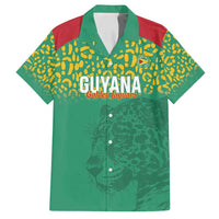 Custom Guyana Football Family Matching Summer Maxi Dress and Hawaiian Shirt Go Golden Jaguars Green Version - Wonder Print Shop