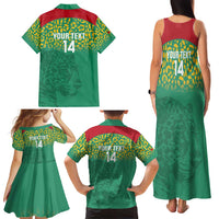 Custom Guyana Football Family Matching Tank Maxi Dress and Hawaiian Shirt Go Golden Jaguars Green Version - Wonder Print Shop