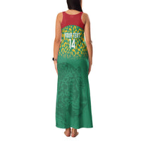 Custom Guyana Football Family Matching Tank Maxi Dress and Hawaiian Shirt Go Golden Jaguars Green Version - Wonder Print Shop