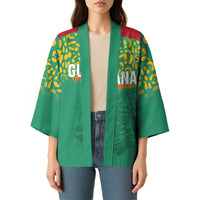 Custom Guyana Football Kimono Go Golden Jaguars Green Version - Wonder Print Shop