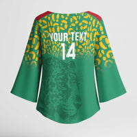 Custom Guyana Football Kimono Sleeve Blouse Go Golden Jaguars Green Version - Wonder Print Shop