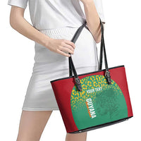 Custom Guyana Football Leather Tote Bag Go Golden Jaguars Green Version - Wonder Print Shop