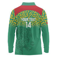 Custom Guyana Football Long Sleeve Polo Shirt Go Golden Jaguars Green Version - Wonder Print Shop