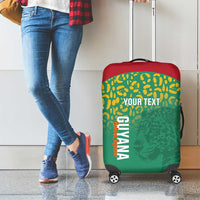 Custom Guyana Football Luggage Cover Go Golden Jaguars Green Version - Wonder Print Shop