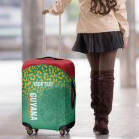 Custom Guyana Football Luggage Cover Go Golden Jaguars Green Version - Wonder Print Shop