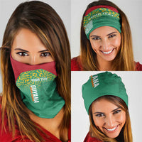 Custom Guyana Football Neck Gaiter Go Golden Jaguars Green Version - Wonder Print Shop