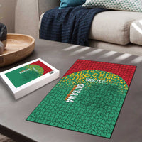 Custom Guyana Football Puzzle Go Golden Jaguars Green Version - Wonder Print Shop