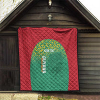Custom Guyana Football Quilt Go Golden Jaguars Green Version - Wonder Print Shop