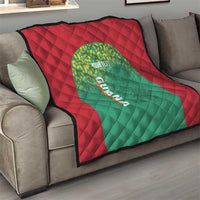 Custom Guyana Football Quilt Go Golden Jaguars Green Version - Wonder Print Shop