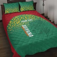 Custom Guyana Football Quilt Bed Set Go Golden Jaguars Green Version - Wonder Print Shop