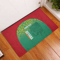 Custom Guyana Football Rubber Doormat Go Golden Jaguars Green Version - Wonder Print Shop