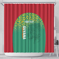 Custom Guyana Football Shower Curtain Go Golden Jaguars Green Version - Wonder Print Shop