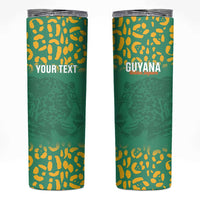 Custom Guyana Football Skinny Tumbler Go Golden Jaguars Green Version - Wonder Print Shop