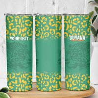 Custom Guyana Football Skinny Tumbler Go Golden Jaguars Green Version - Wonder Print Shop