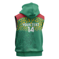 Custom Guyana Football Sleeveless Hoodie Go Golden Jaguars Green Version - Wonder Print Shop