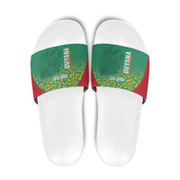 Custom Guyana Football Slide Sandals Go Golden Jaguars Green Version - Wonder Print Shop