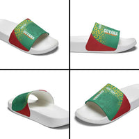 Custom Guyana Football Slide Sandals Go Golden Jaguars Green Version - Wonder Print Shop