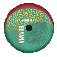 Custom Guyana Football Spare Tire Cover Go Golden Jaguars Green Version - Wonder Print Shop