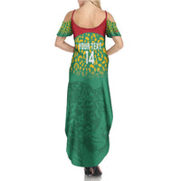 Custom Guyana Football Summer Maxi Dress Go Golden Jaguars Green Version - Wonder Print Shop
