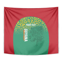 Custom Guyana Football Tapestry Go Golden Jaguars Green Version - Wonder Print Shop