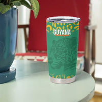 Custom Guyana Football Tumbler Cup Go Golden Jaguars Green Version - Wonder Print Shop