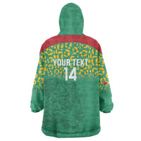 Custom Guyana Football Wearable Blanket Hoodie Go Golden Jaguars Green Version - Wonder Print Shop
