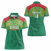 Custom Guyana Football Women Polo Shirt Go Golden Jaguars Green Version - Wonder Print Shop