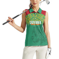 Custom Guyana Football Women Sleeveless Polo Shirt Go Golden Jaguars Green Version - Wonder Print Shop